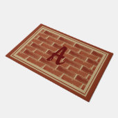 Rustic Red Brick Custom Monogram Ontwerp Deurmat (Schuin)