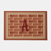 Rustic Red Brick Custom Monogram Ontwerp Deurmat (Voorkant)
