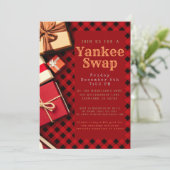 Rustic Red Buffalo Check Cadeauwisselfeest Kaart (Staand voorkant)