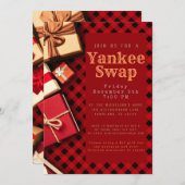 Rustic Red Buffalo Check Cadeauwisselfeest Kaart (Voorkant / Achterkant)