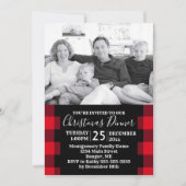 Rustic Red Buffalo met foto-kerstdiner Kaart (Voorkant)