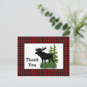 Rustic Red Buffalo met Moose Dank je Briefkaart (Staand voorkant)