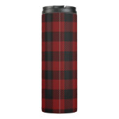 Rustic Red Buffalo Plaid Winter Monogram Thermosbeker (Achterkant)