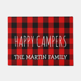 Rustic Red Buffalo Pset Camping | Happy Campers Deurmat