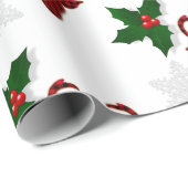 Rustic Red Buffalo Pset Deer Snowflake en Holly Cadeaupapier (Rol Hoek)