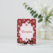 Rustic Red Burlap, Snowflakes, Deer Enclosure Kaar Informatiekaartje (Staand voorkant)