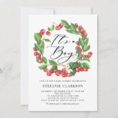 Rustic Red Cherries met een Baby shower van een jo Kaart (Voorkant)