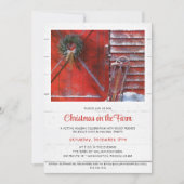 Rustic Red Christmas Grange Fête Invitation (Devant)