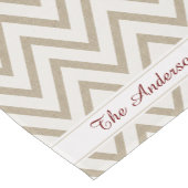 Rustic Red en White Faux Burlap Chevron Pattern Korte Tafelloper (Hoek)