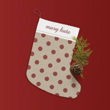 Rustic Red Faux Burlap Polka Dot