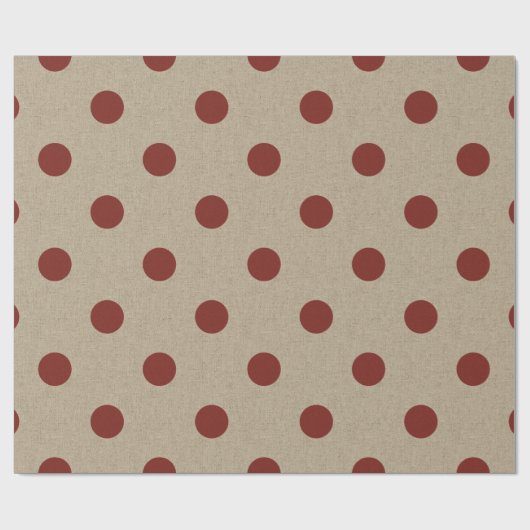 Rustic Red Faux Burlap Polka Dot Pattern Cadeaupapier (Vlak)