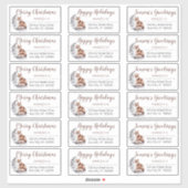 Rustic Red Fox Étiquettes de adresse de Noël (Feuille)