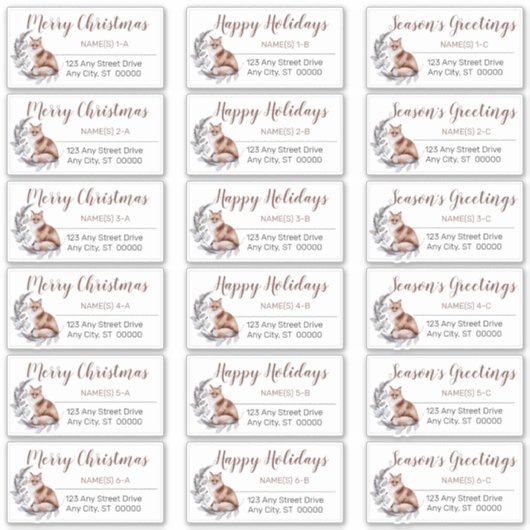 Rustic Red Fox Étiquettes de adresse de Noël (Devant)