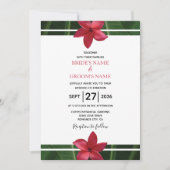 Rustic Red Frangipani Plumeria Wedding Invitations Kaart (Voorkant)