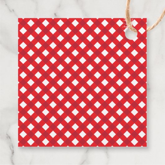 Rustic Red Gingham BBQ Wedding Bedankt Bedankjes Labels (Achterkant)