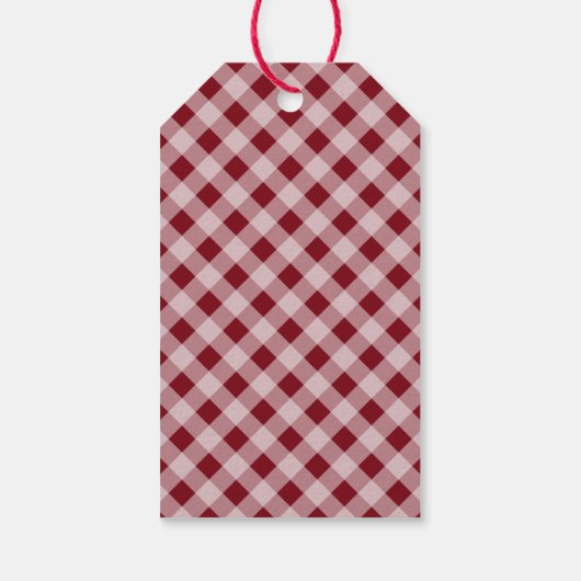 Rustic Red Gingham Gift Labels Cadeaulabel (Achterkant)