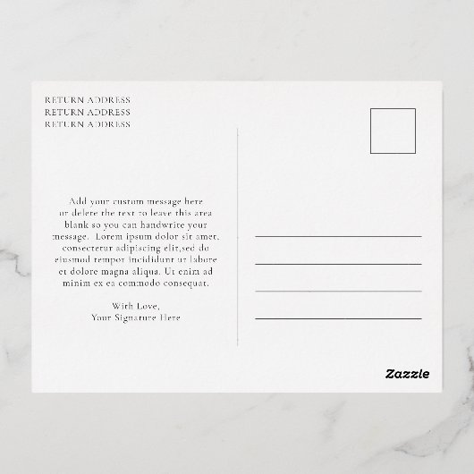 Rustic Red Gingham Modern Kerstmis Folie Feestdagen Briefkaart (Achterkant)