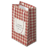 Rustic Red Gingham Modern Kerstmis Klein Cadeauzakje (Voorkant Gekanteld)