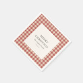 Rustic Red Gingham Modern Kerstmis Servet (Hoek)