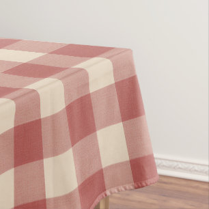 Rustic Red Gingham Modern Kerstmis Tafelkleed