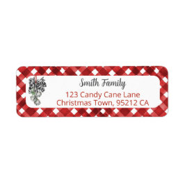 Rustic Red Gingham Noël Adress Etiket