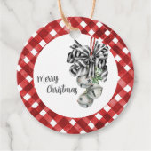 Rustic Red Gingham Noël Bedankjes Labels (Voorkant)