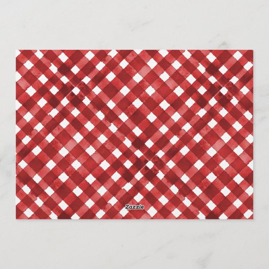 Rustic Red Gingham Noël Christmas Invitation (Dos)