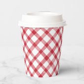 Rustic Red Gingham Papieren Bekers (Achterkant)