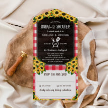 Rustic Red Gingham Sunflower Baby-Q-show