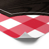 Rustic Red Gingham Sunflower Monogram Momosa Bar Poster (Hoek)