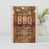 Rustic Red Gingham Vaderdag BBQ Uitnodiging (Staand voorkant)
