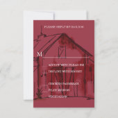 Rustic Red Grange Mariage RSVP Carte de réponse (Devant)