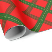 Rustic Red, Green, and Brown Diamond Plaid Cadeaupapier (Rol Hoek)