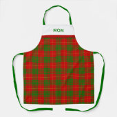 Rustic Red Green Tartan Plaid With Name Schort (Voorkant)