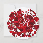 Rustic Red Heart Rozen Wedding Save the Date (Achterkant)
