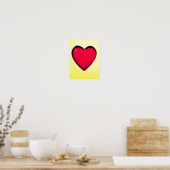 Rustic Red Heart Valentijnsdag Love Poster (Keuken)