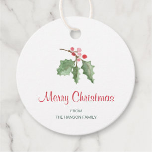 Rustic Red Holly Berry kerst Bedankjes Labels