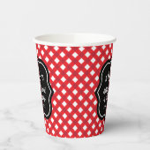 Rustic Red I Do BBQ Custom Wedding Monogram Papieren Bekers (Links)