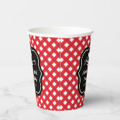Rustic Red I Do BBQ Custom Wedding Monogram Papieren Bekers (Rechts)