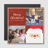 Rustic Red Kerstfamilie Fotovakantie Kaart (Voorkant / Achterkant)