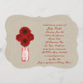 Rustic Red Mason Jar Invitation de la nuptiale dou (Devant / Derrière)