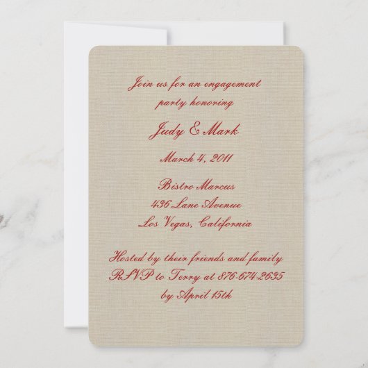 Rustic Red Mason Jars Engagement Party nodigt uit Kaart (Achterkant)