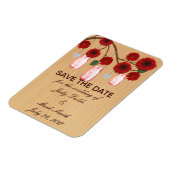 Rustic Red Mason Jars redden de datum magneet (Linkerzijde)