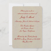 Rustic Red Mason Jars Rehearer Dîner Invitation (Dos)