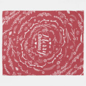 Rustic Red Merry-kerstantler Leaf Pattern Fleece Deken (Voorkant (Horizontaal))