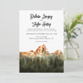 Rustic Red Mountain Wedding Kaart (Staand voorkant)