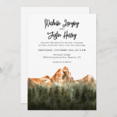 Rustic Red Mountain Wedding Kaart (Voorkant / Achterkant)