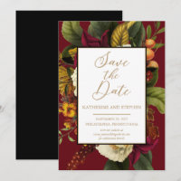 Rustic Red | Oranje Floral Bouquet Save the Date