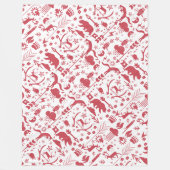 Rustic Red Owl Beer Deer Fox Woodland Pattern Fleece Deken (Voorkant)