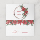 Rustic Red Poinsettia Pine Greenery Wedding (Buitenkant ongevouwen)